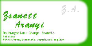 zsanett aranyi business card